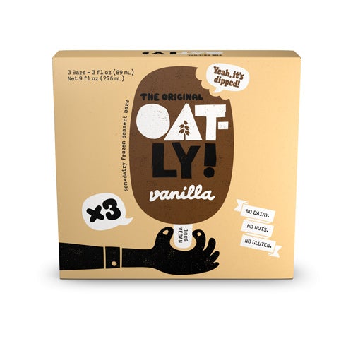 3 Pack of Oatly Frozen Dessert Novelty Bar, Vanilla flavored. Non-dairy and Vegan. No gluten or nuts. - 6679871684698